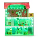Casuta din lemn Tennessie DollHouse cu iluminare Led - Casa pentru papusi cu mobilier inclus de la EcoToys